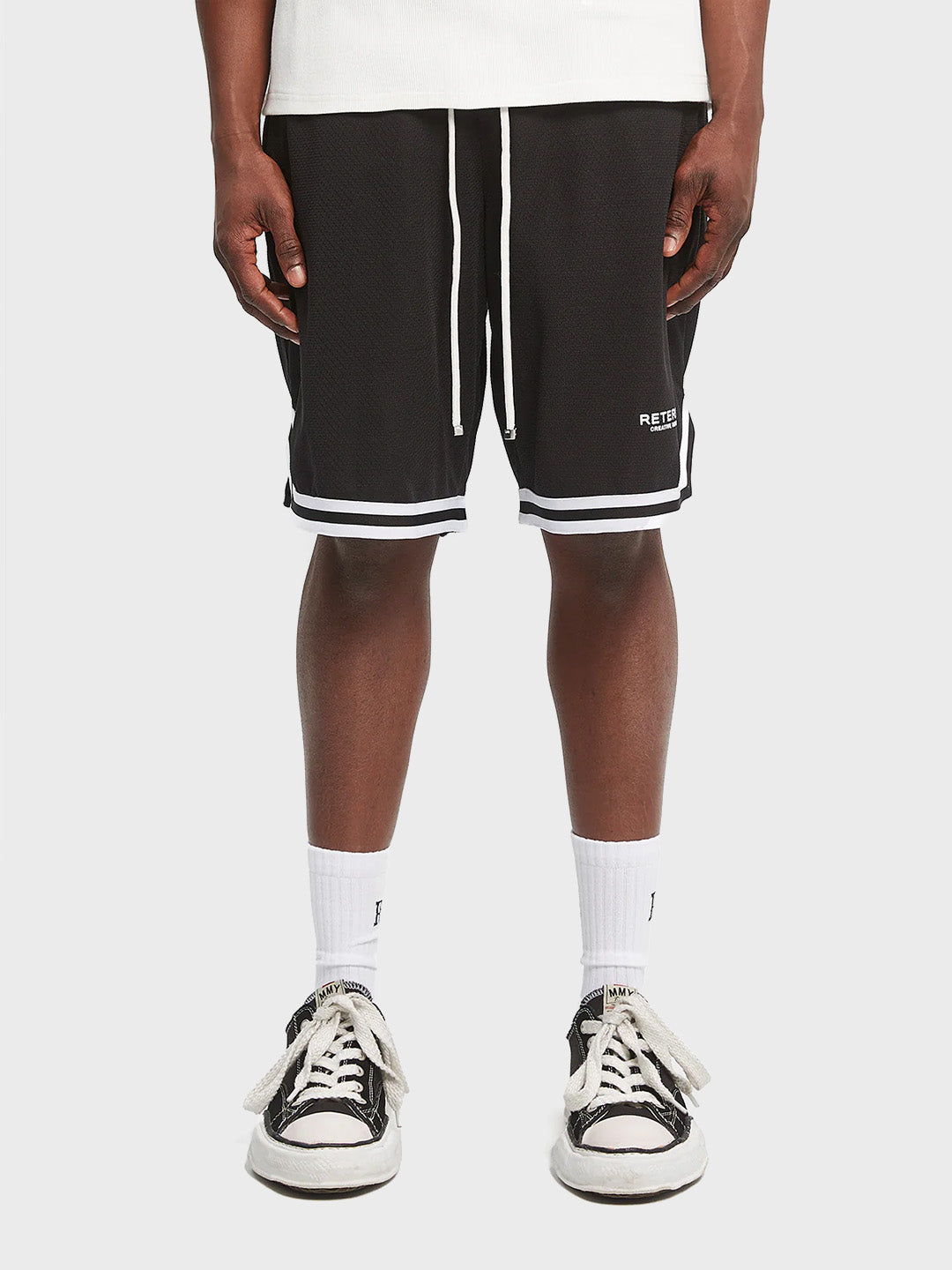 Reternity Creative Dept Mesh Shorts Black - voorkant