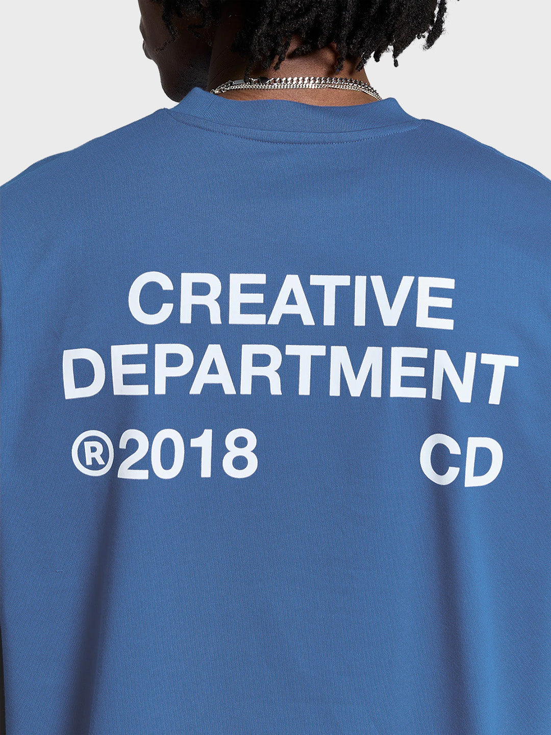 Reternity Creative Dept T-Shirt Blue - close-up graphic rug