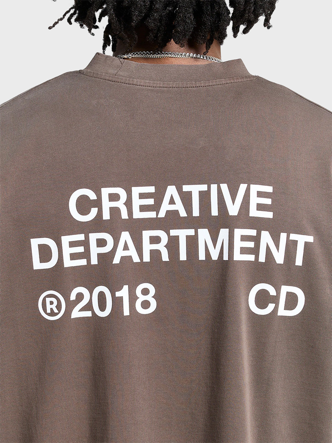 Reternity Creative Dept. T-Shirt Brown - close-up backprint