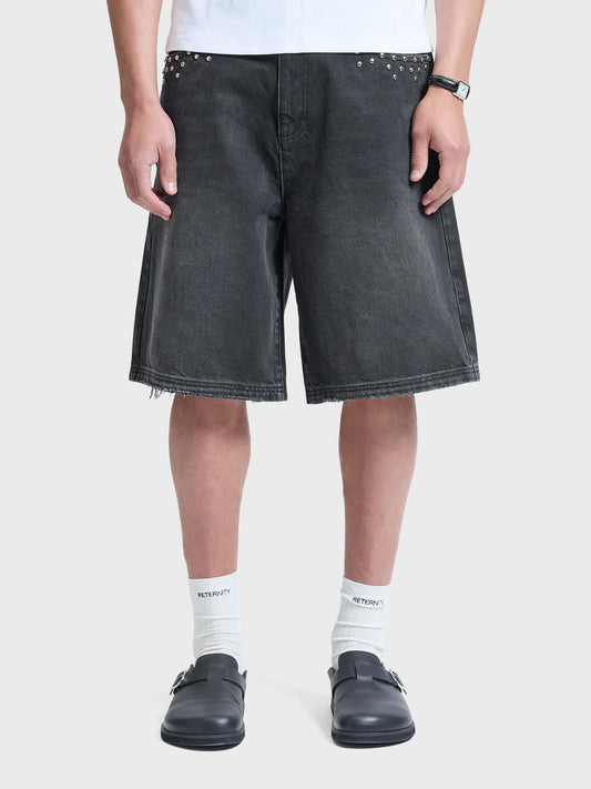 Reternity Studded Denim Jorts | Black