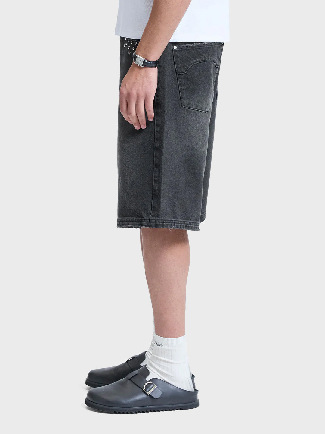 Reternity Studded Denim Jorts | Black