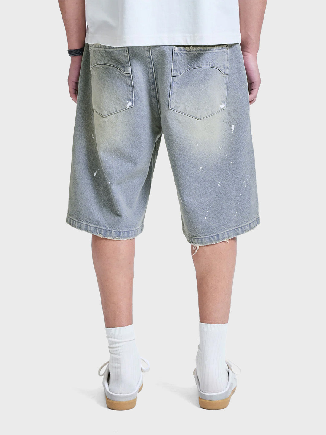 Reternity Studded Denim Jorts Light Blue - achterkant