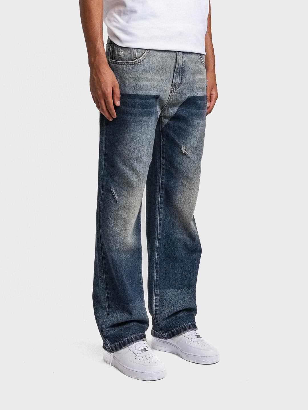 Rheborn Carpenter Washed Jeans Blue - zijkant