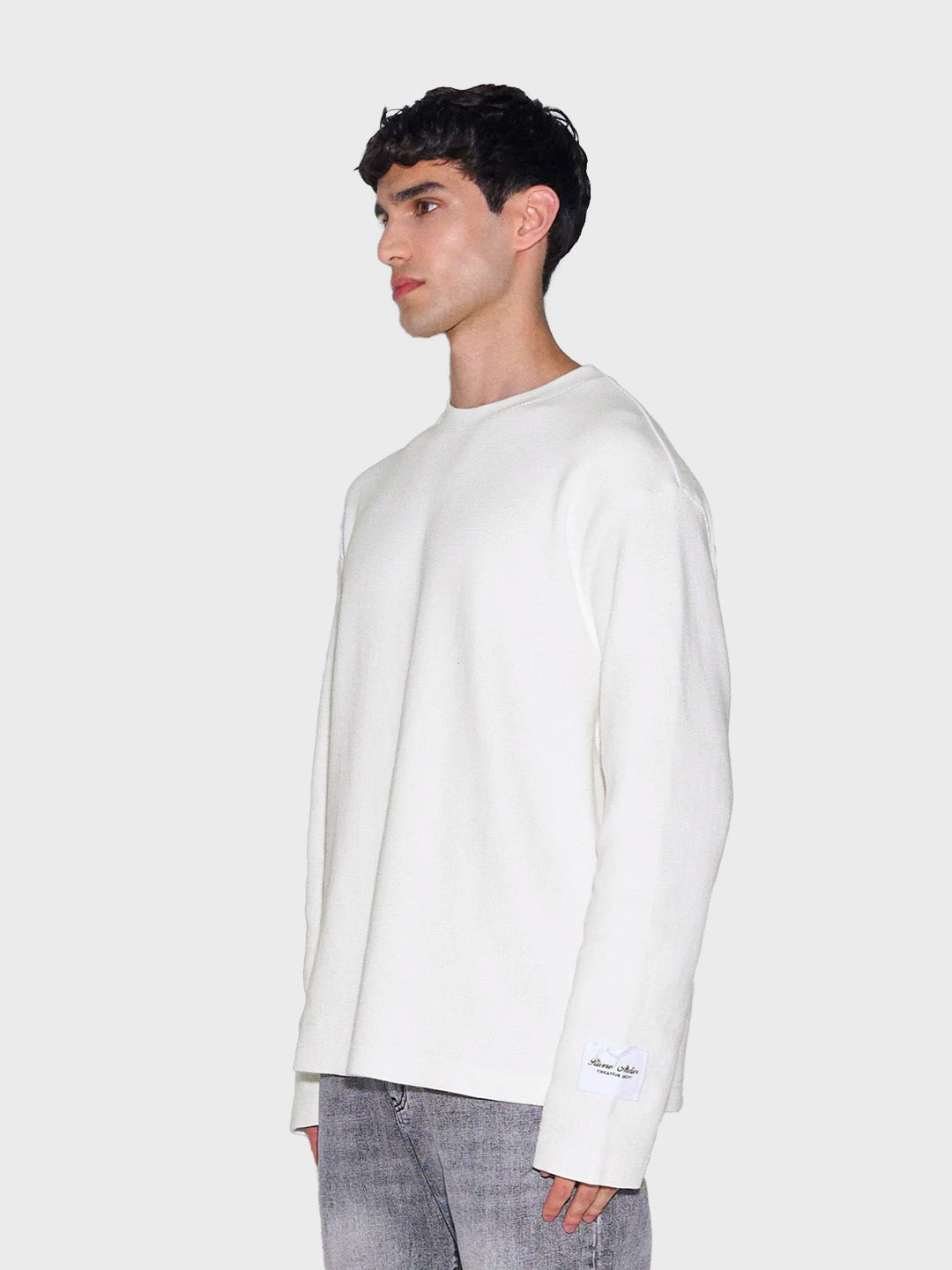 Rivero Art & Design Waffle Longsleeve White – voorkant, clean look