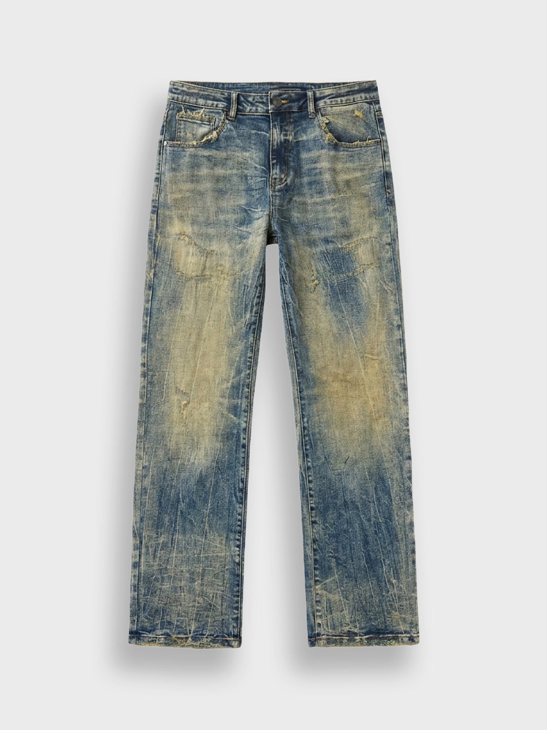 Rivero Artisan Damage Jeans Washed Blue - voorkant