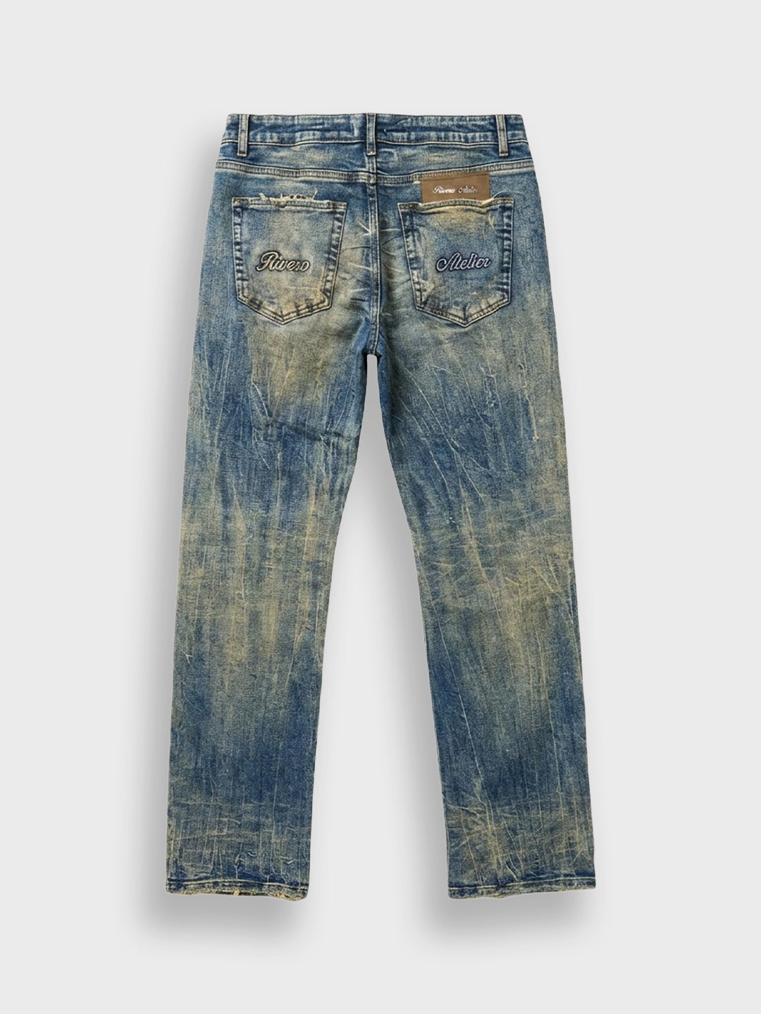 Rivero Artisan Damage Jeans Washed Blue - achterkant