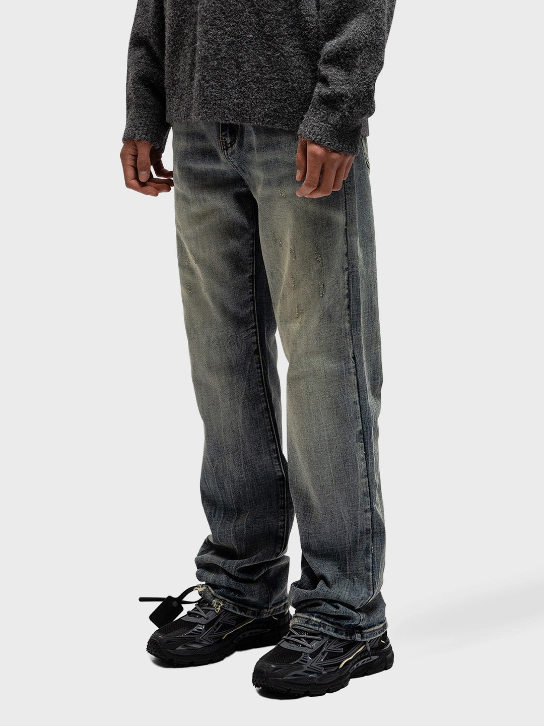 Rivero Bleach Washed Jeans Blue - zijkant