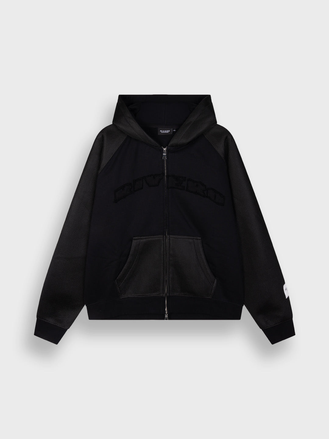 Rivero Contrast Foam Panel Zip Hoodie Black