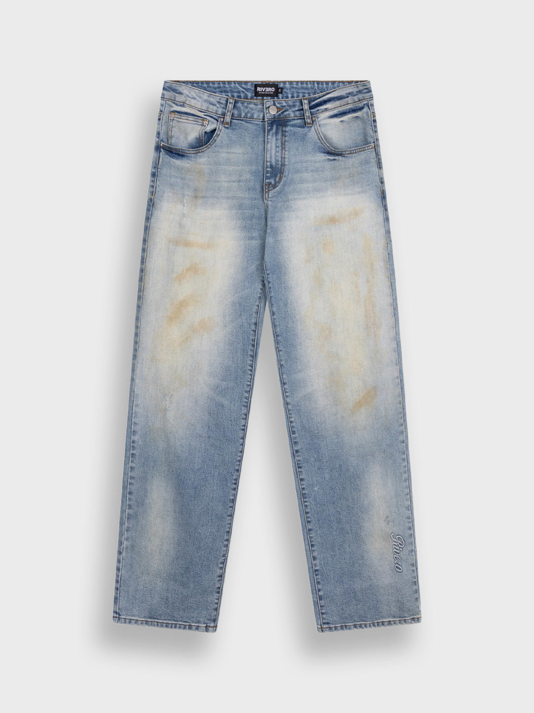 Rivero Dusted Fade Embossed Jeans Blue