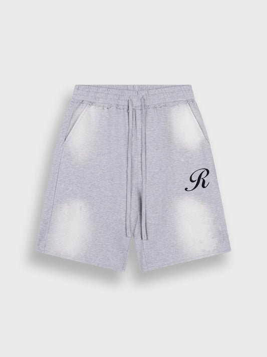 Rivero Fade Distressed Jogger Shorts Grey - voorkant
