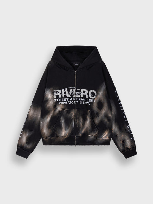 Rivero Faded Artistry Zip Hoodie Black