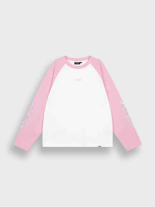 Rivero Form Contrast Longsleeve White/Pink - voorkant