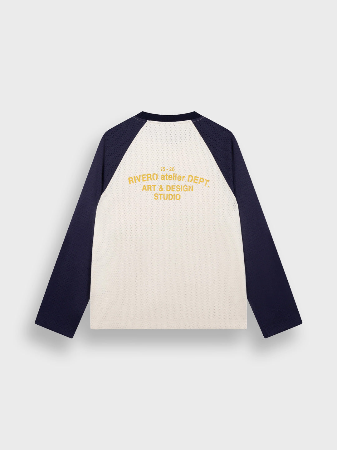 Rivero Mesh Contrast Longsleeve Off-White/Navy – achterkant