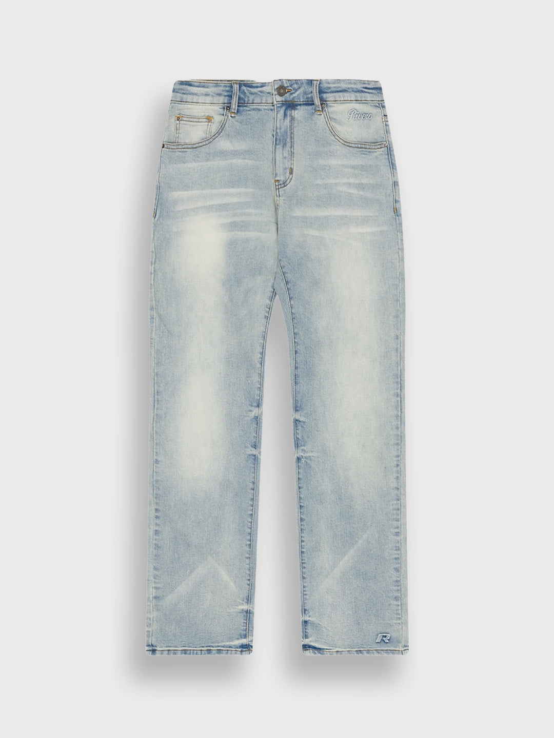Rivero Plain Embossed Jeans Misty Blue –voorkant