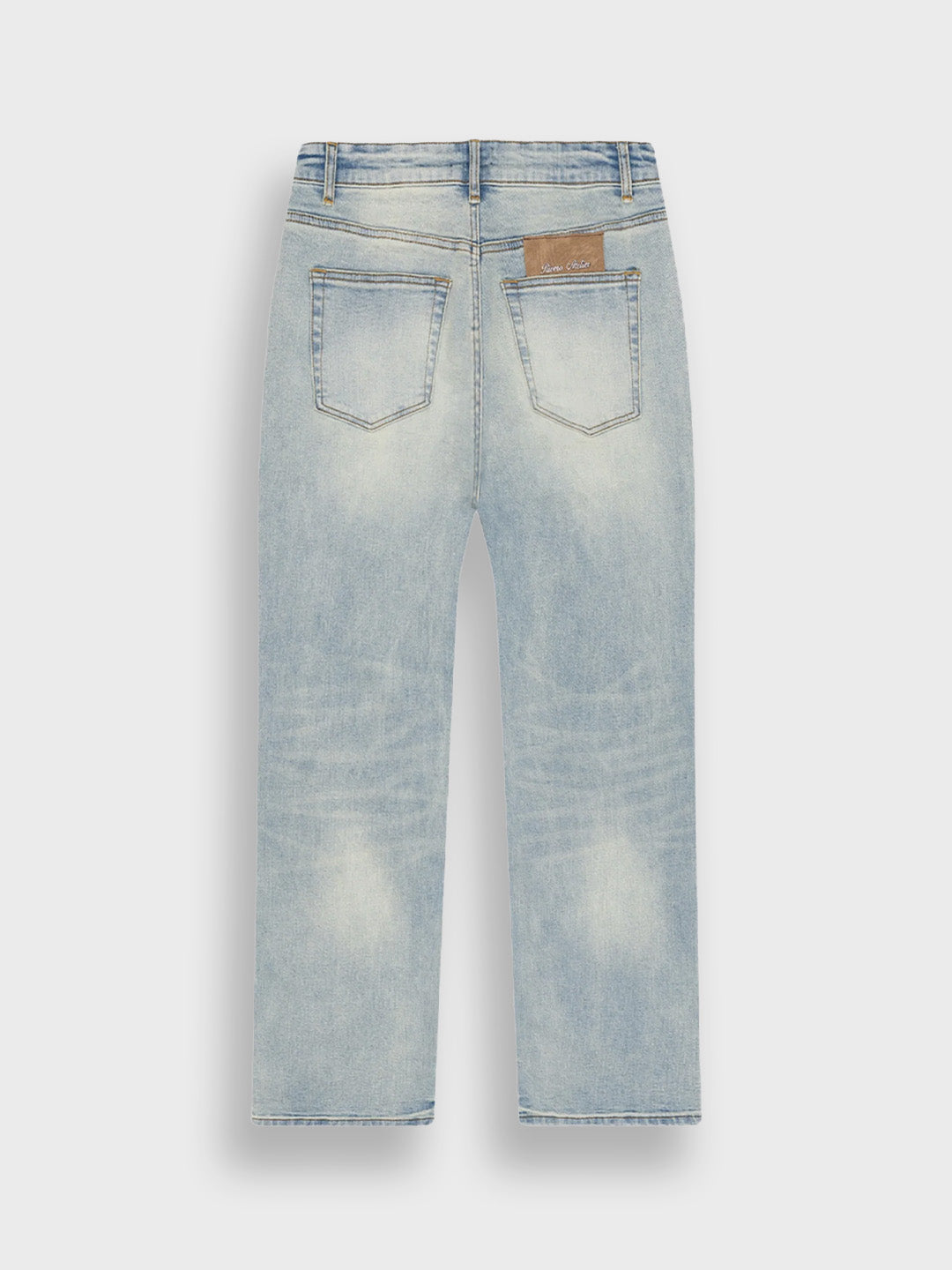 Rivero Plain Embossed Jeans Misty Blue –achterkant