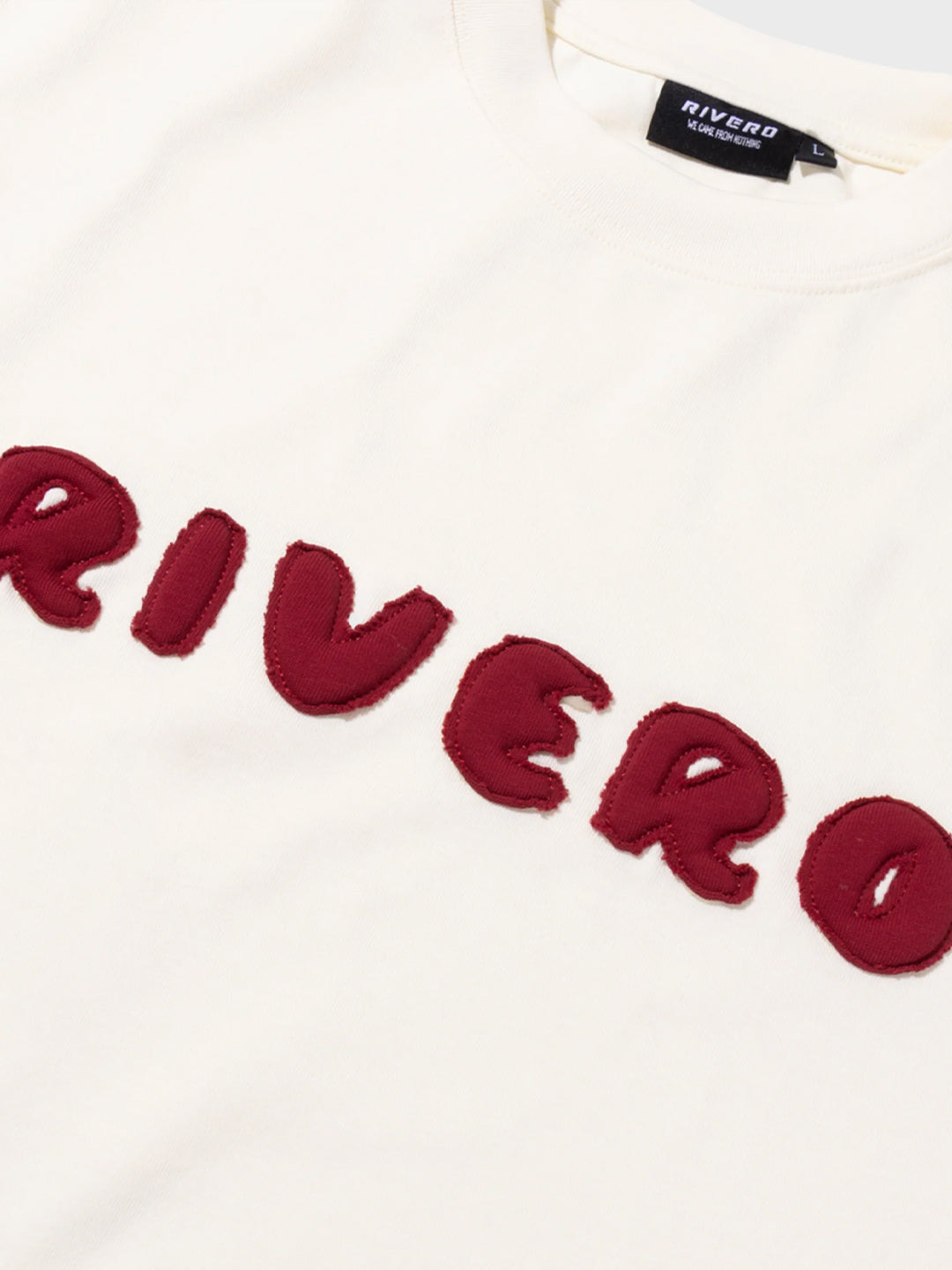 Rivero Puffed Logo T-Shirt Off-White - close-up graphic