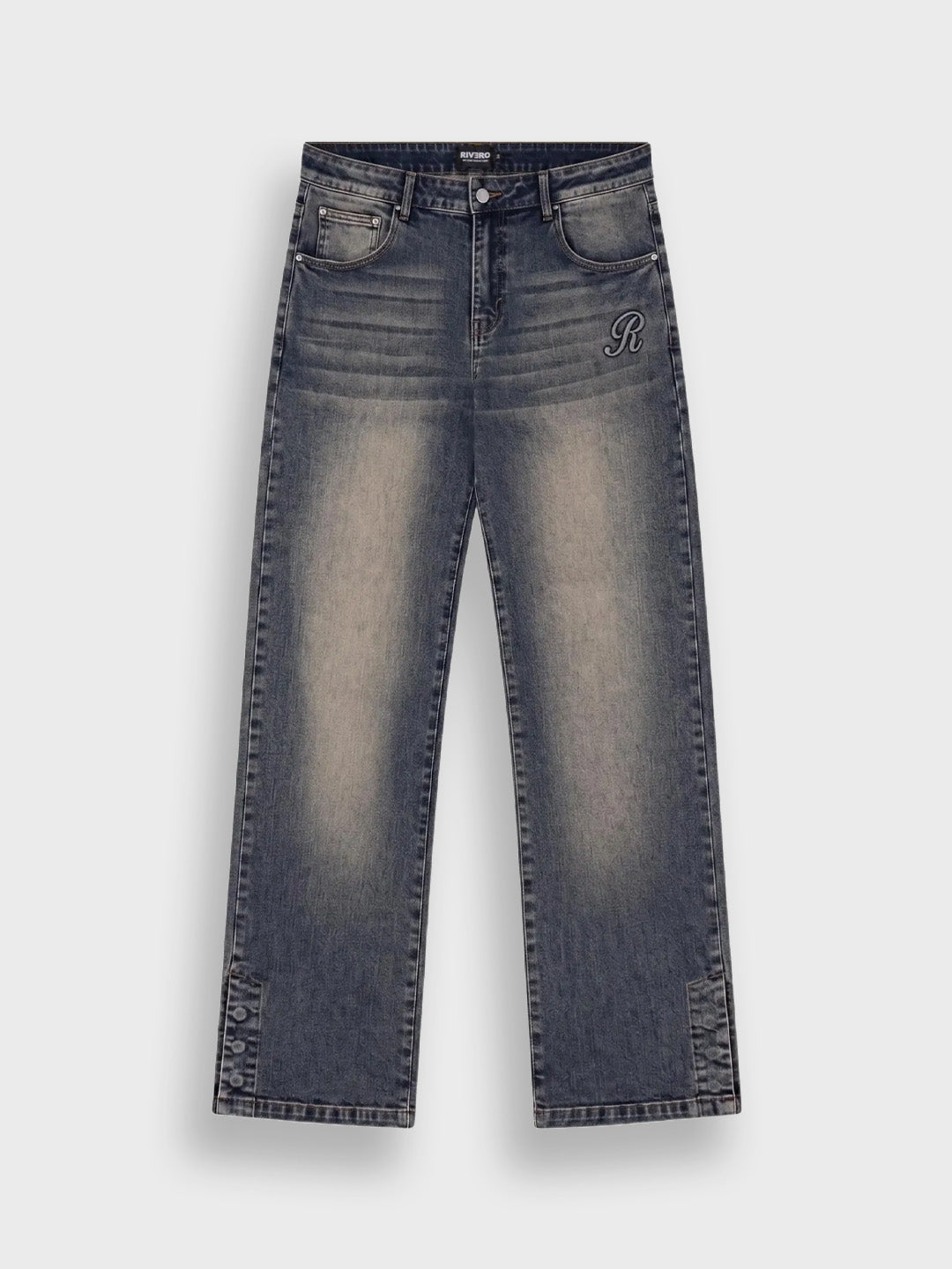 Rivero Raised Monogram Jeans Midnight Blue