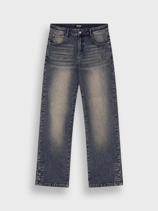 Rivero Raised Monogram Jeans Midnight Blue