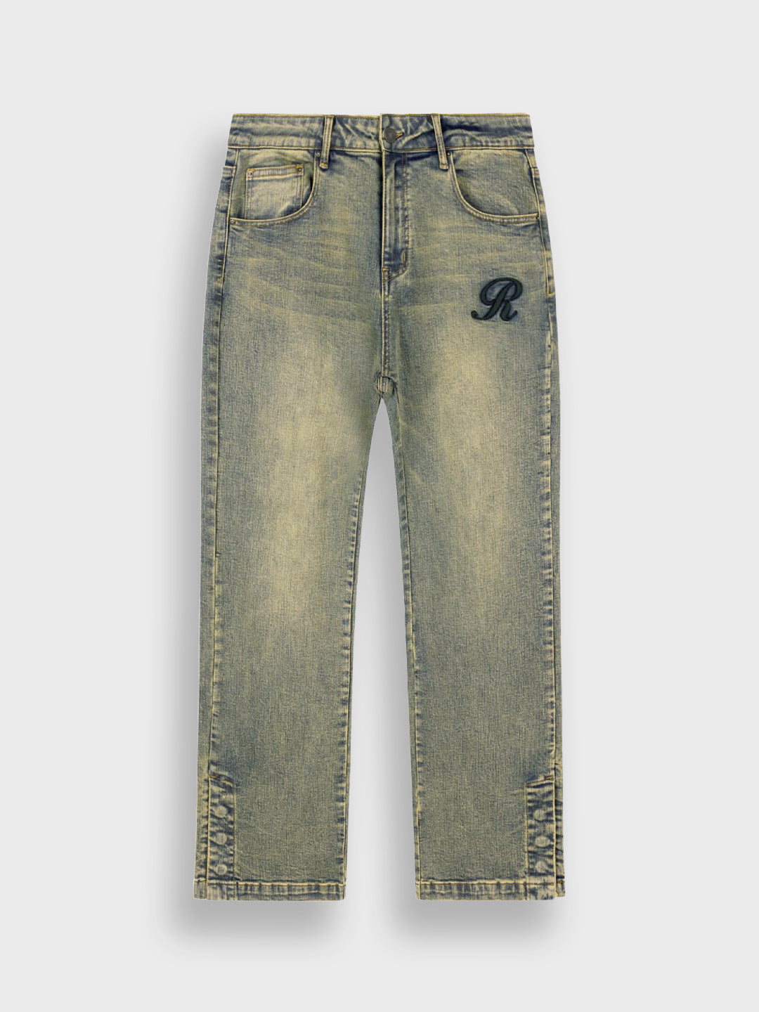 Rivero Raised Monogram Jeans Pale – voorkant