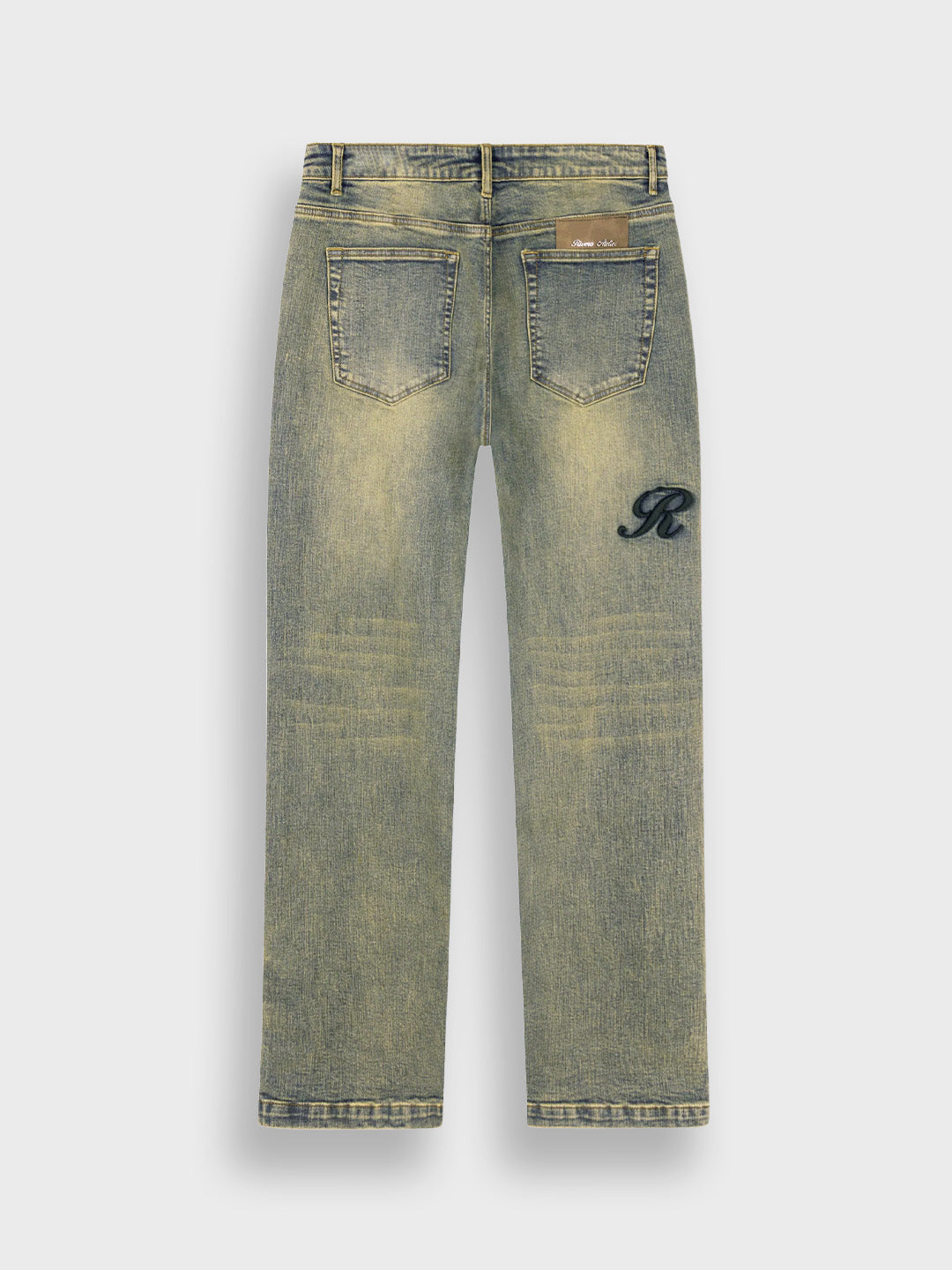 Rivero Raised Monogram Jeans Pale – achterkant