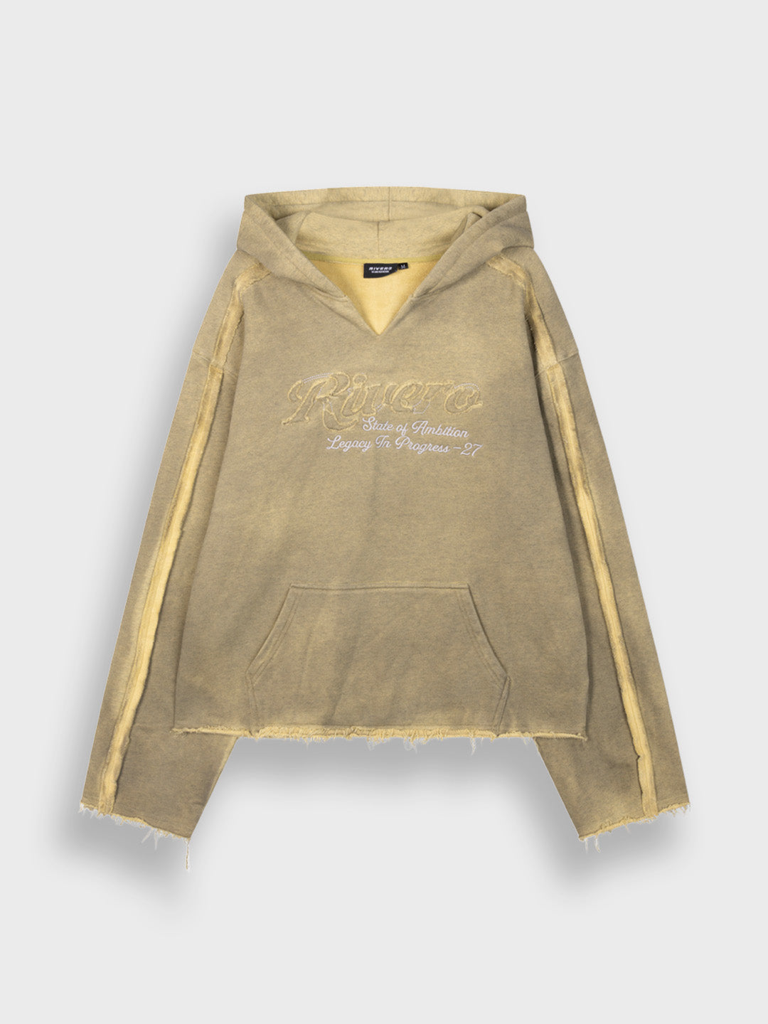 Rivero Raw Cut Hoodie Washed Yellow