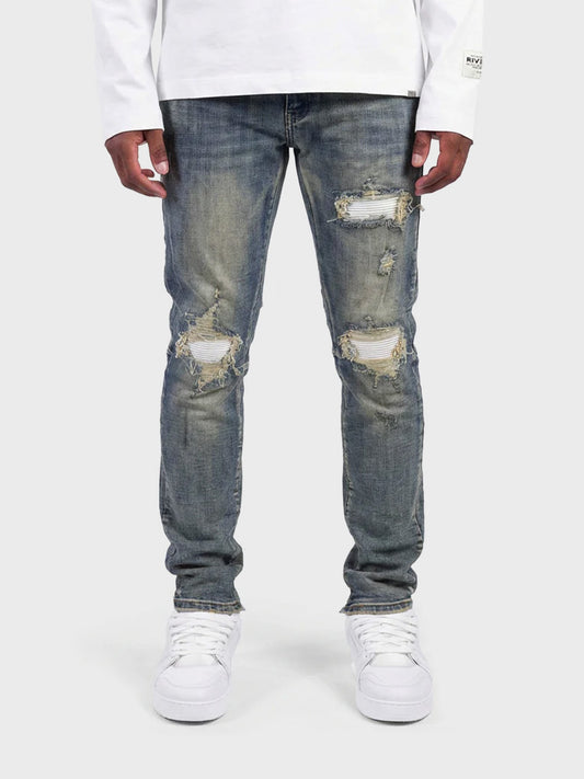 Rivero Ripped Archive Jeans Dark Blue - voorkant