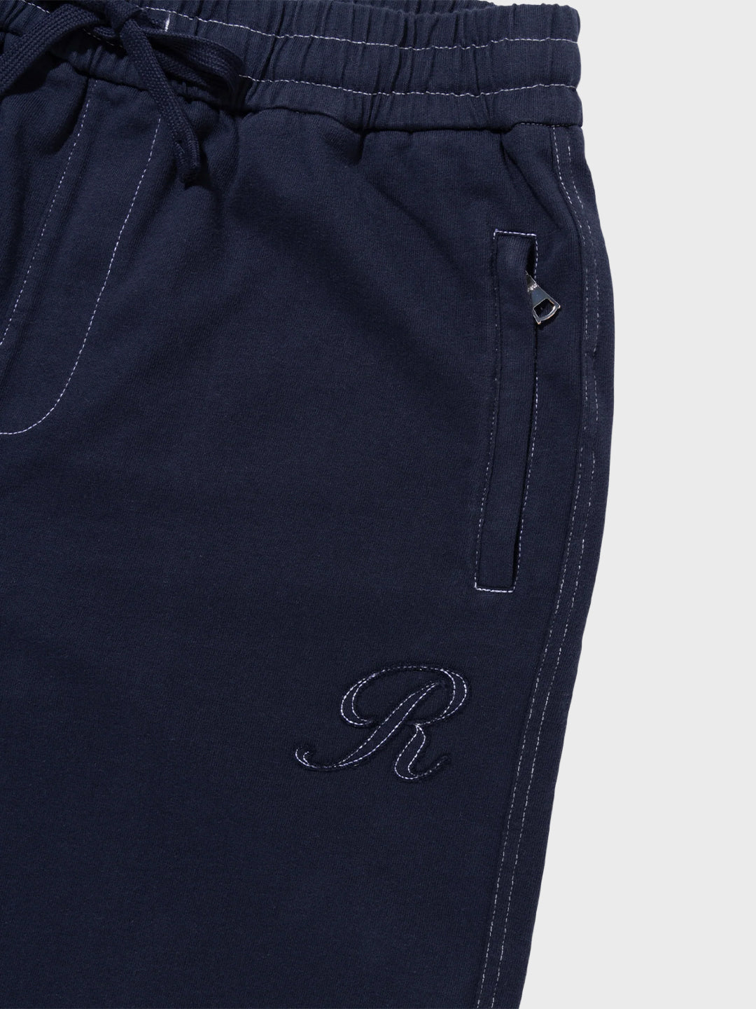 Rivero Seams Shorts Navy - close-up graphic