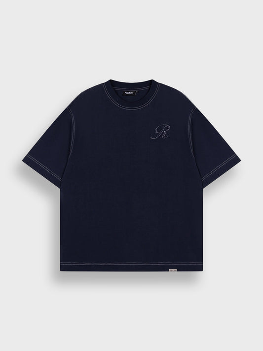 Rivero Seams T-Shirt Navy - voorkant