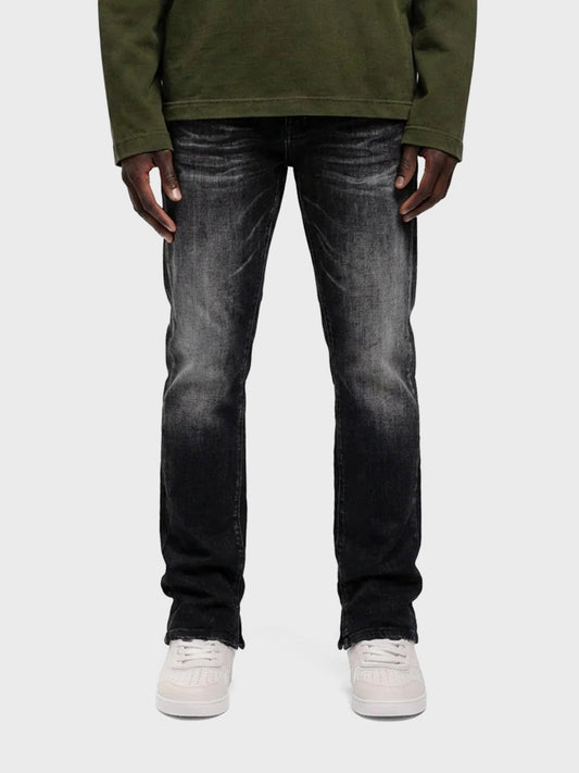 Rivero Shadow Slightly Split Jeans Black - model voorkant