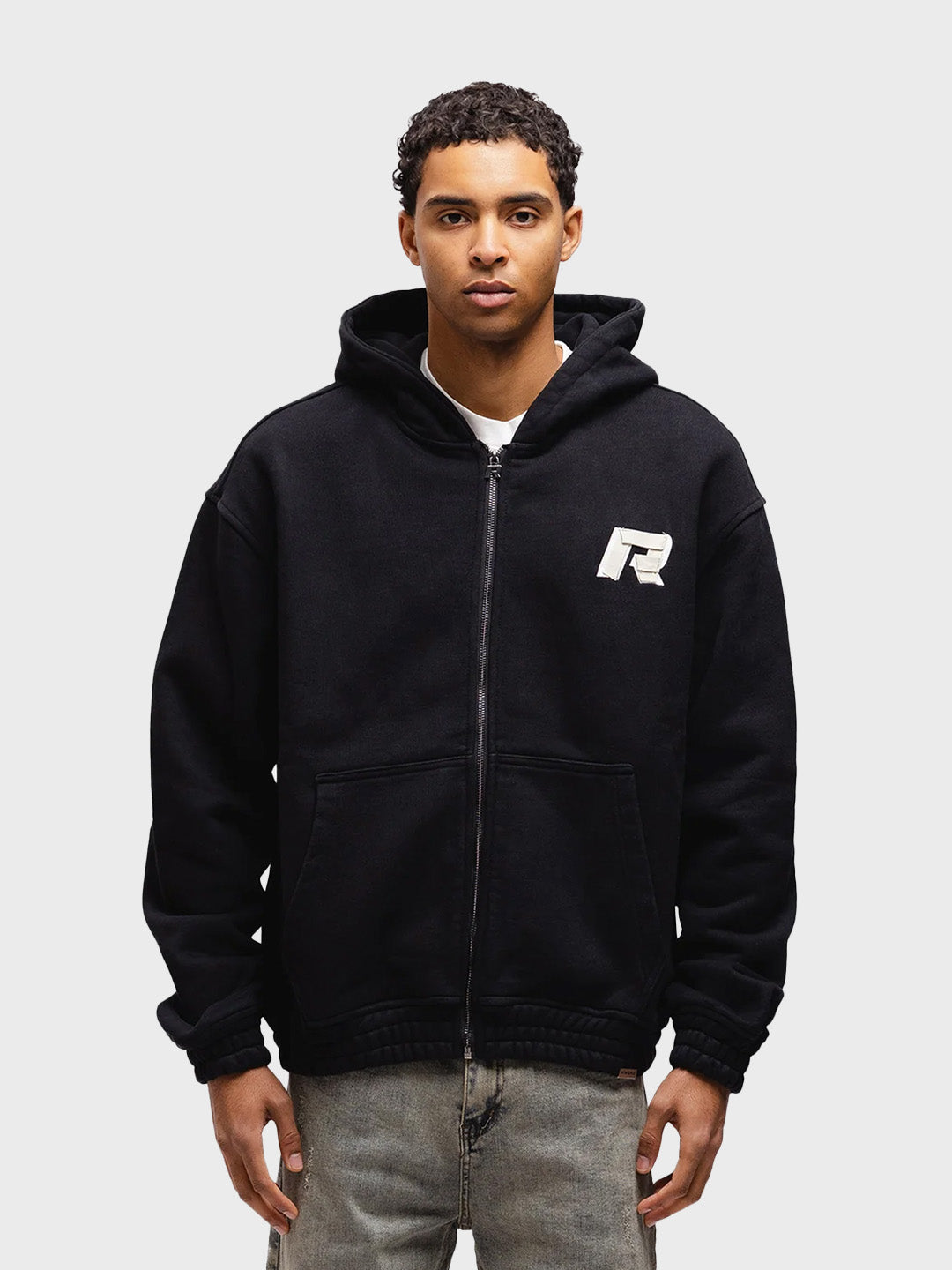 Rivero Signature Taped Zip Hoodie | Black