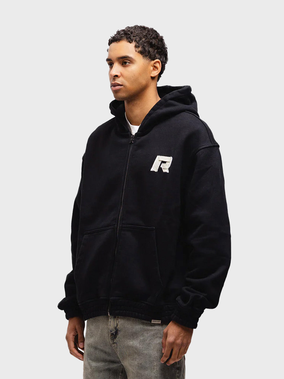 Rivero Signature Taped Zip Hoodie | Black