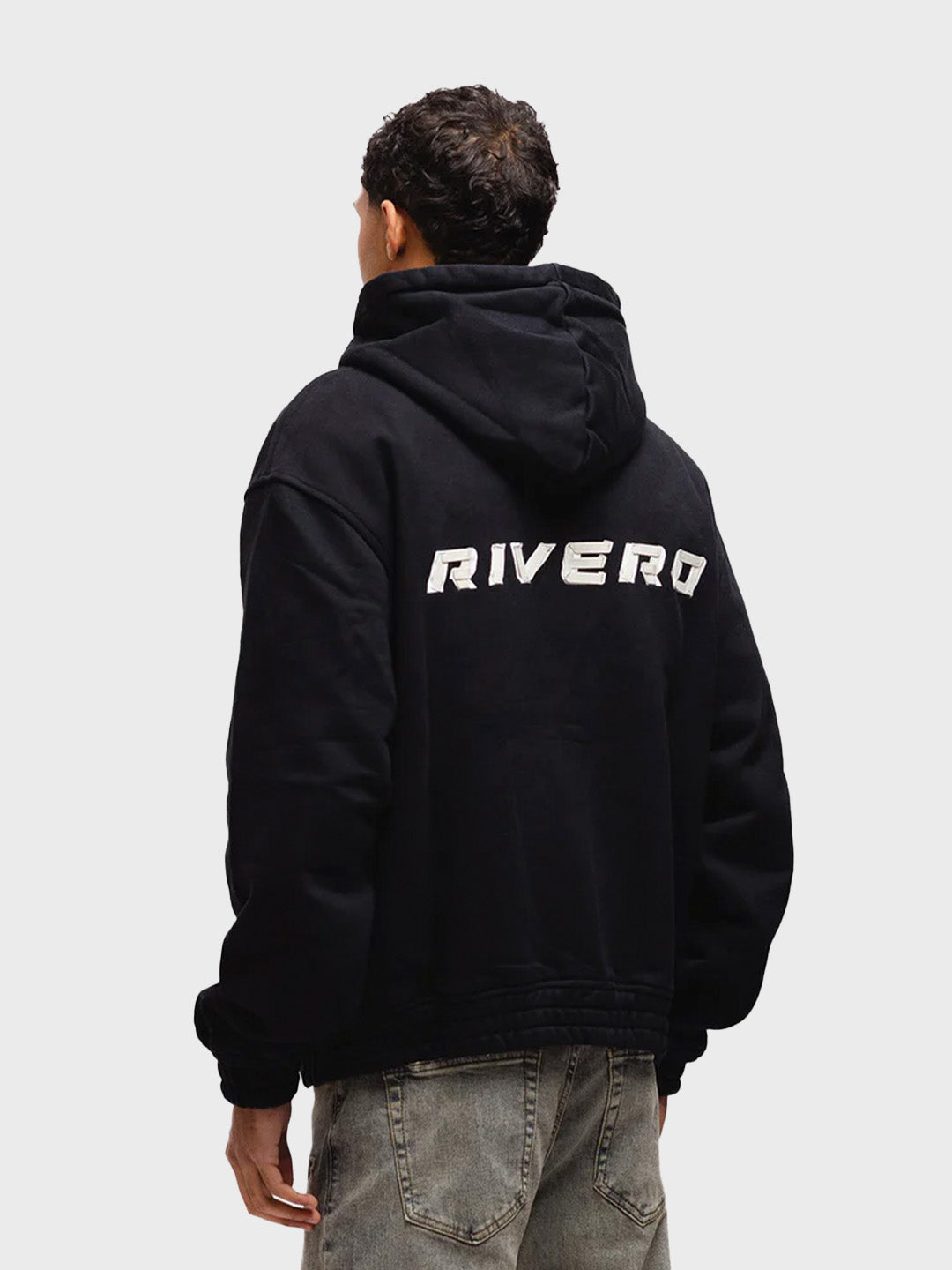 Rivero Signature Taped Zip Hoodie | Black