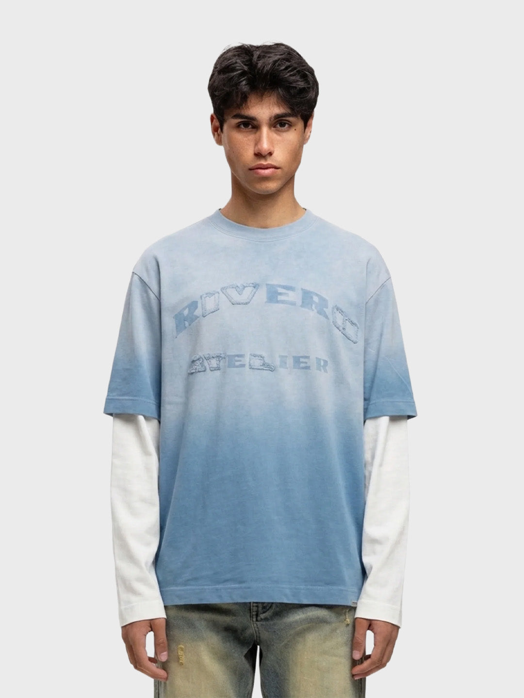 Rivero Statement Double Layered Longsleeve Sky Blue - voorkant
