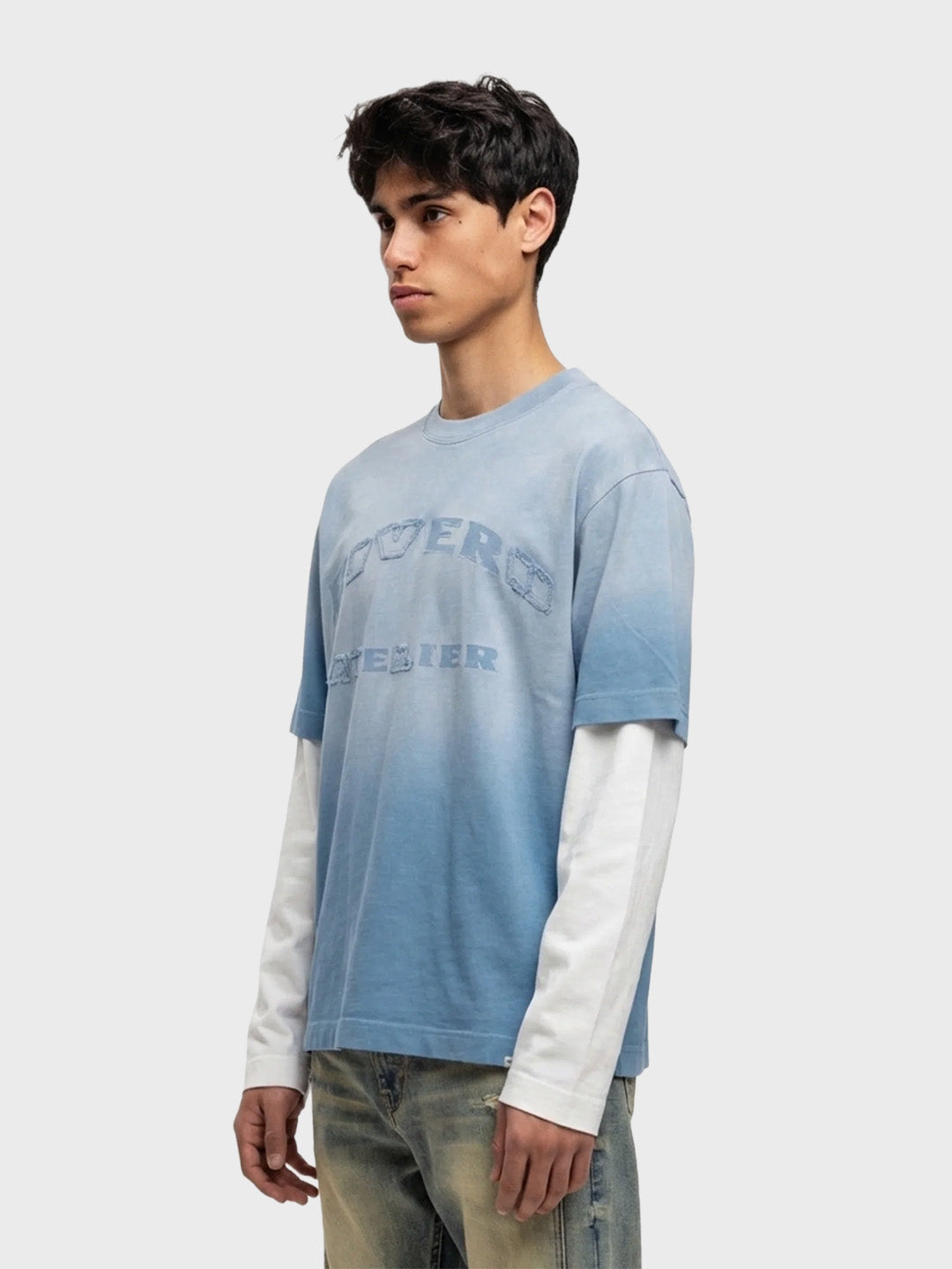 Rivero Statement Double Layered Longsleeve Sky Blue - zijkant