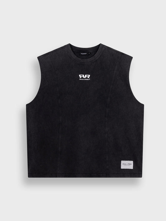 Rivero Washed Sleeveless T-Shirt | Black