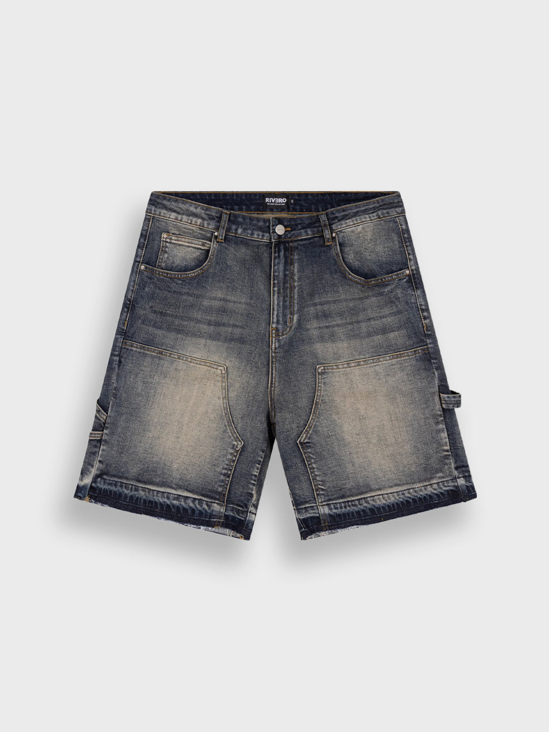 Rivero Worker Denim Shorts Midnight Blue - voorkant