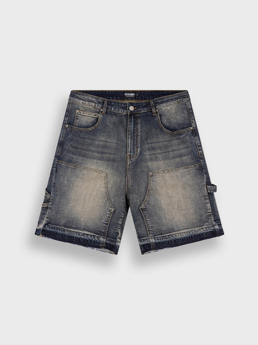 Rivero Worker Denim Shorts Midnight Blue - voorkant