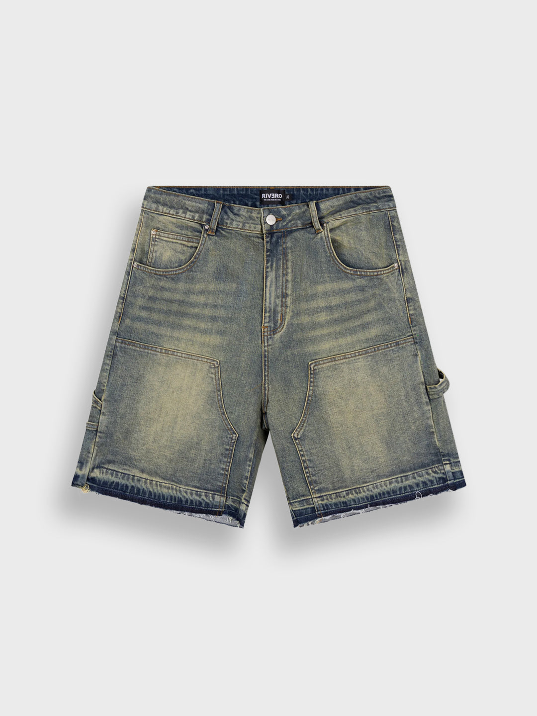 Rivero Worker Denim Shorts Veridian - voorkant
