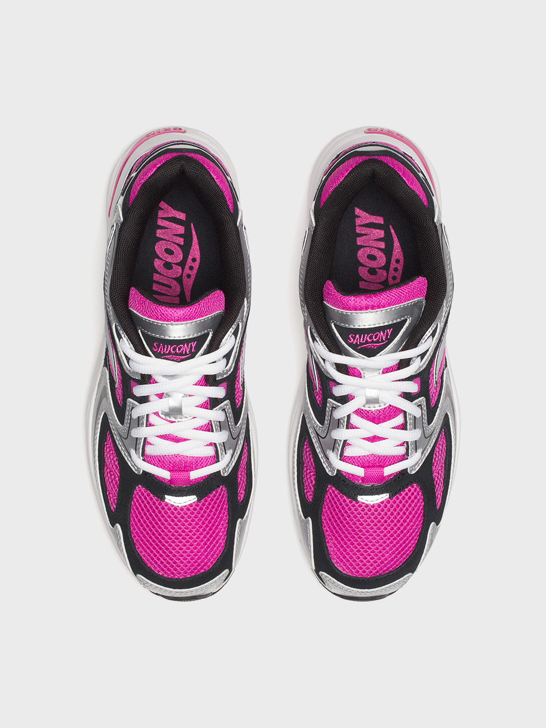 Bovenaanzicht van de Grid Jazz 9 sneakers met witte veters