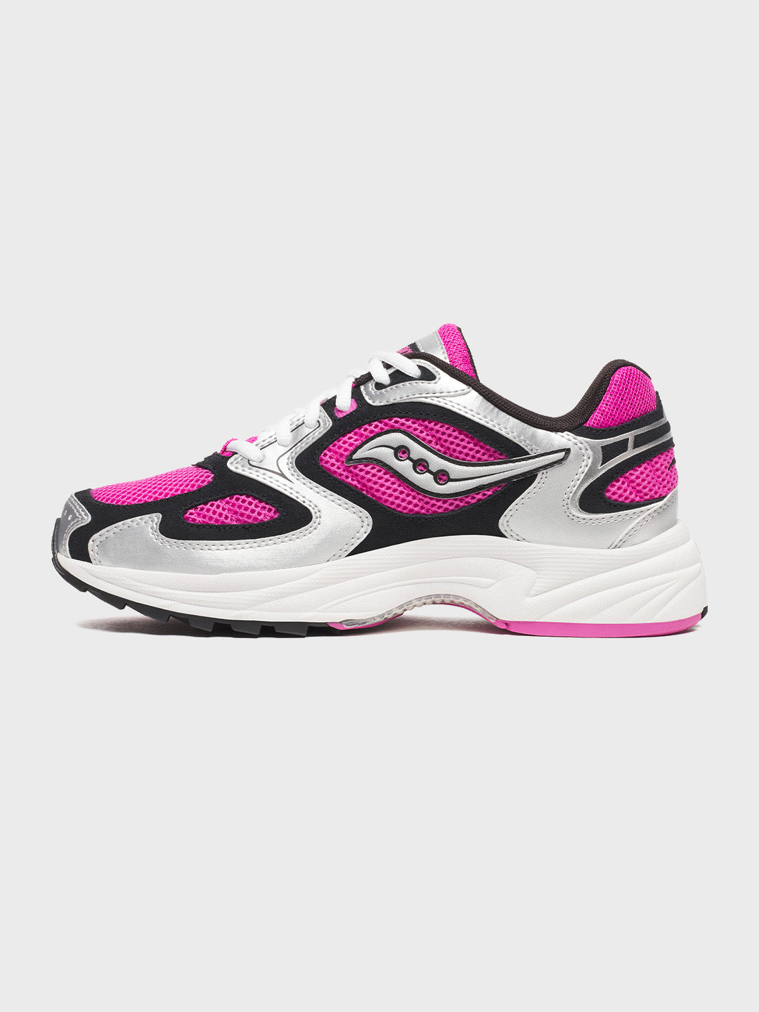 Binnenzijde van de Saucony Grid Jazz 9 in Pink/Silver