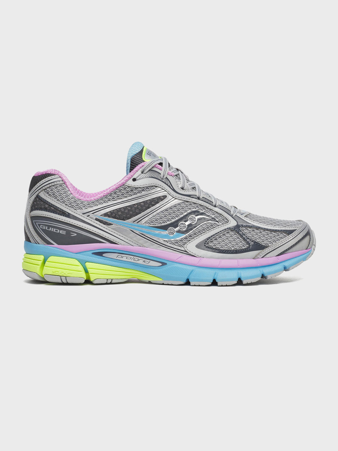 Saucony Progrid Guide 7 Sneakers Grey/Aqua - zijkant