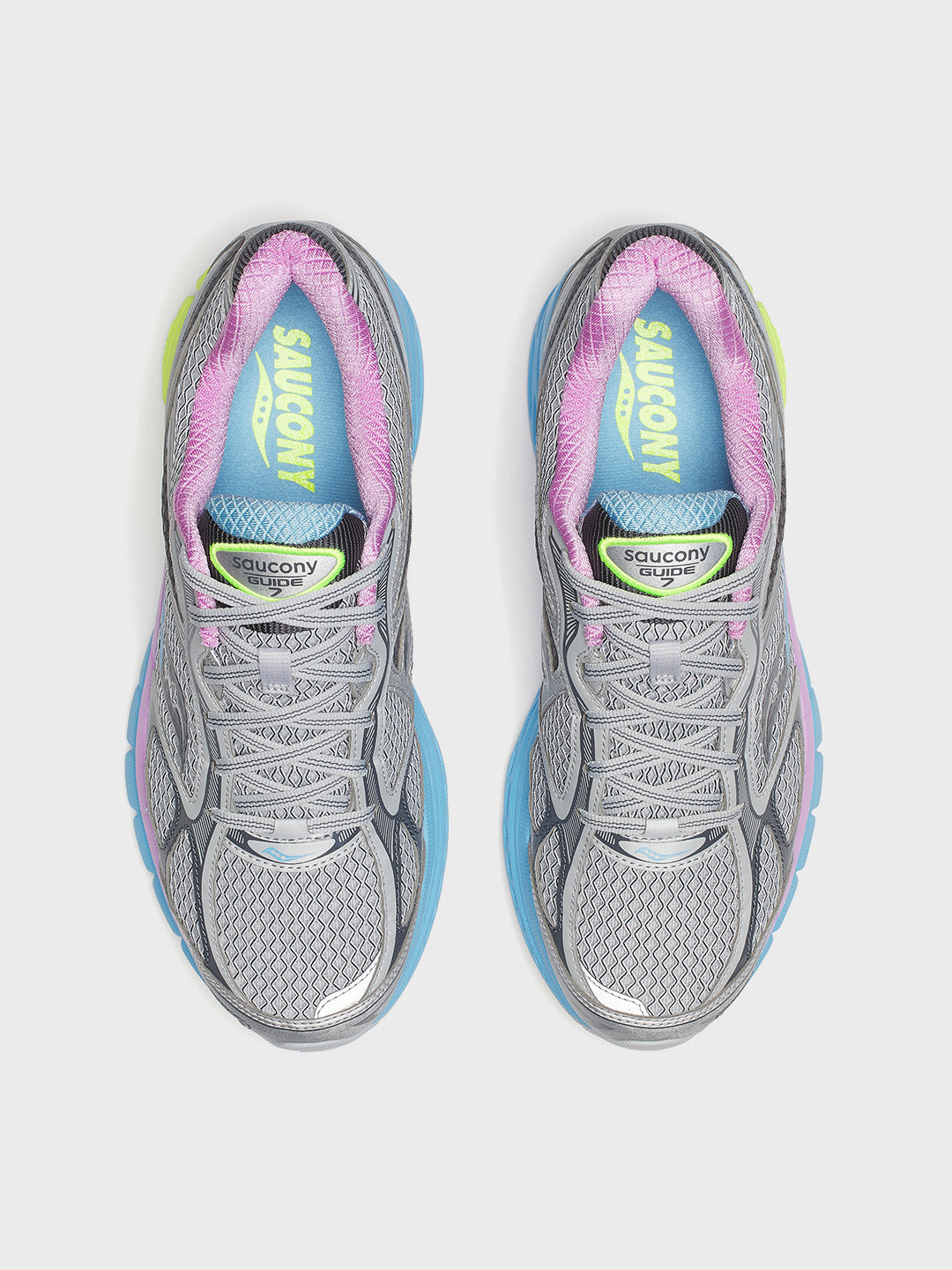 Saucony Progrid Guide 7 Sneakers Grey/Aqua - bovenkant