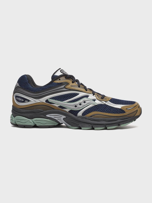Saucony Progrid Omni 9 Sneakers Brown/Navy – zijaanzicht