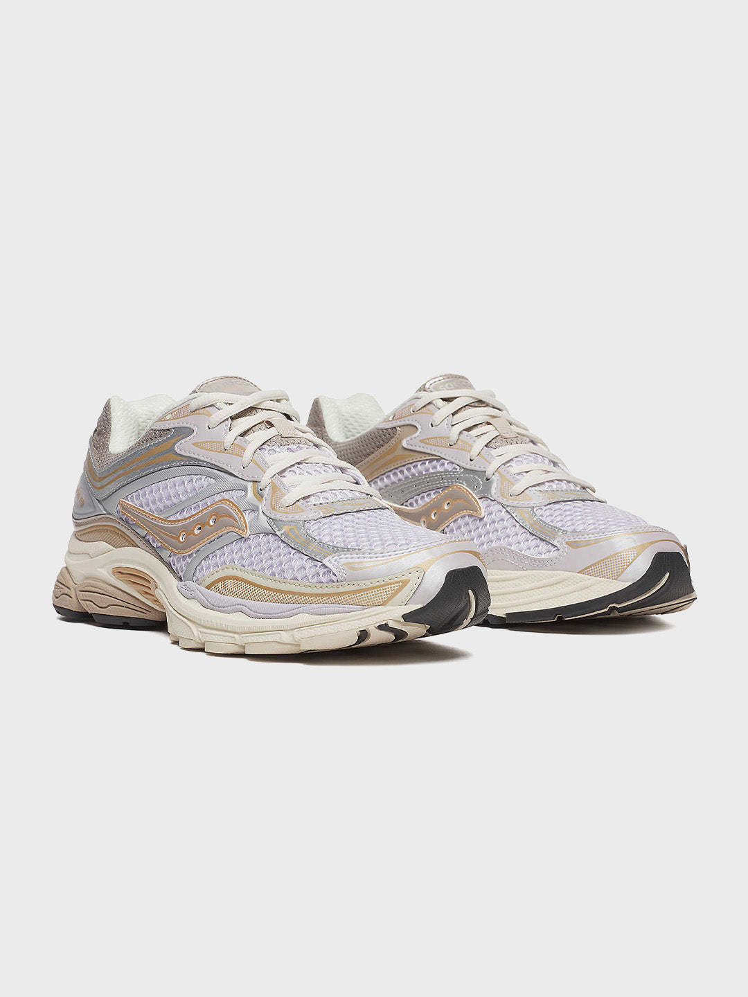 Saucony Progrid Omni 9 Grey/Lilac sneakers – schuin vooraanzicht