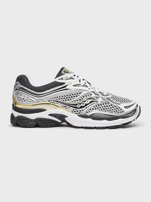 saucony progrid omni 9 silver/gold sneakers