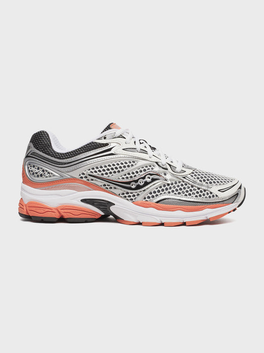 Saucony Progrid Omni 9 Silver/Orange sneakers zijaanzicht