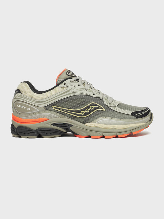 Saucony Progrid Omni 9 Sneakers Stone/Alfalfa - zijkant