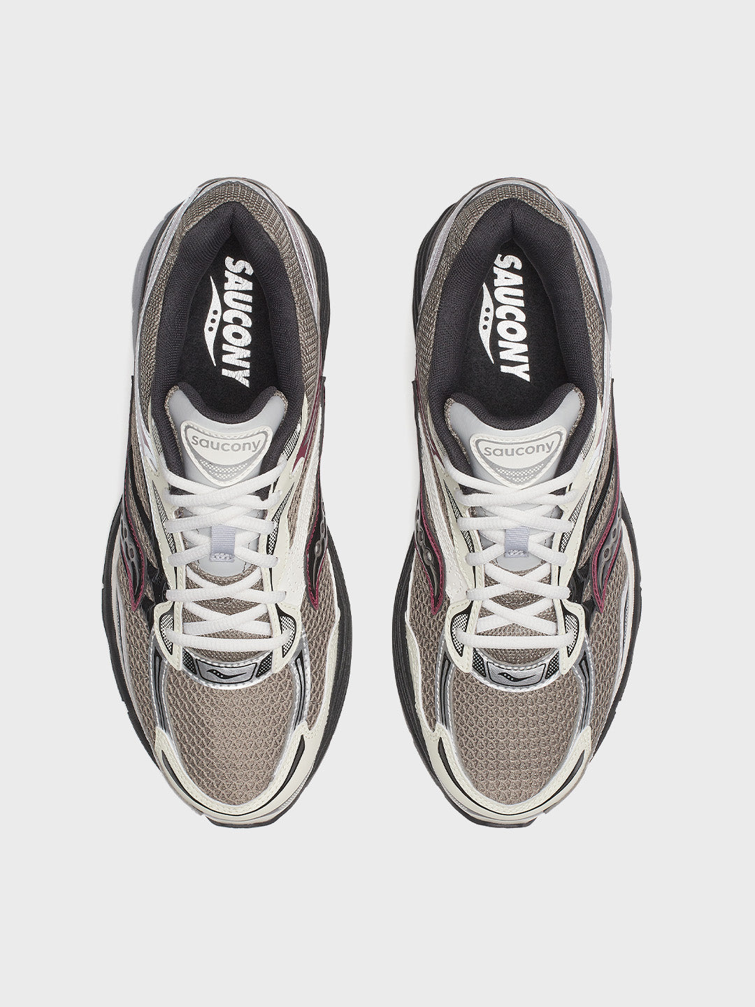 Saucony Progrid Omni 9 Sneakers Tan/Maroon bovenaanzicht