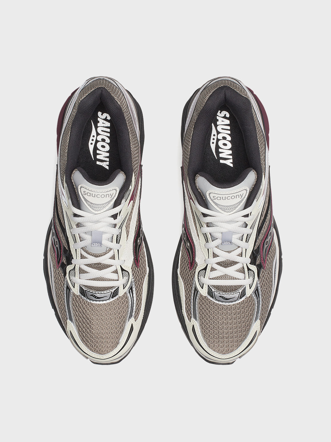 Saucony Progrid Omni 9 Sneakers Tan/Maroon bovenaanzicht