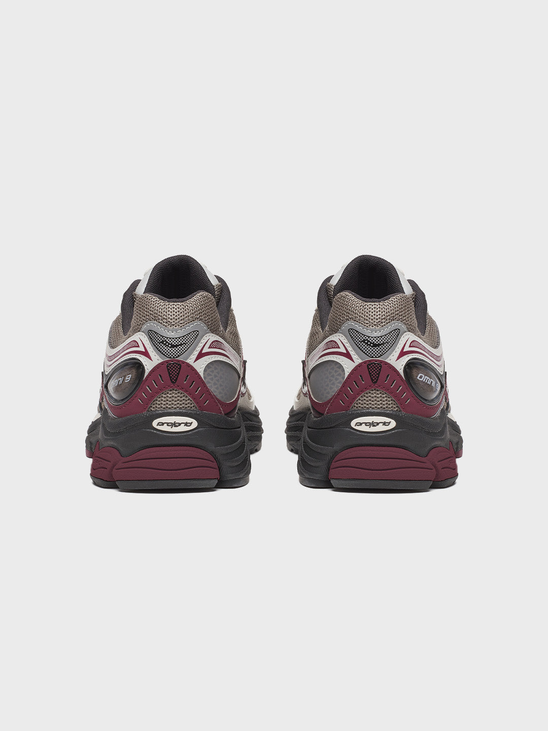 Saucony Progrid Omni 9 Sneakers Tan/Maroon achterkant